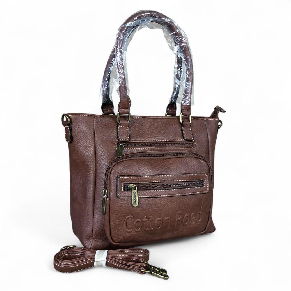 BROWN PU Leather Cotton Road BRANDED Handbag