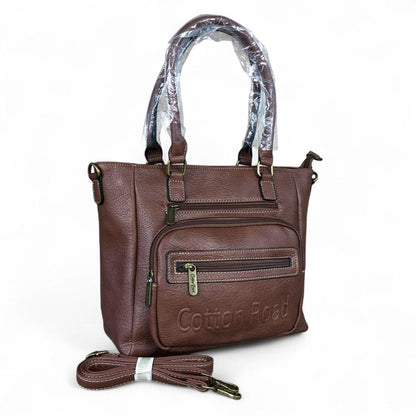 BROWN PU Leather Cotton Road BRANDED Handbag