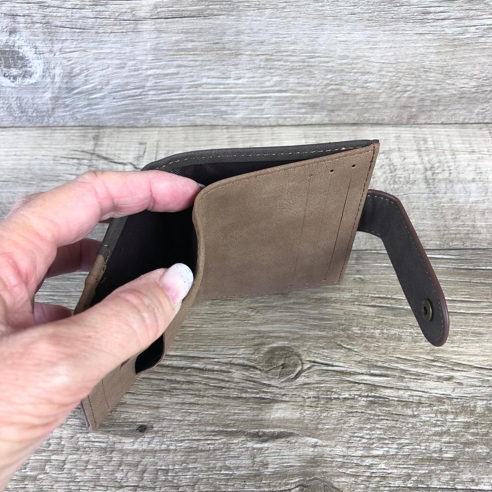 BROWN PU Leather Cotton Road Card Holder