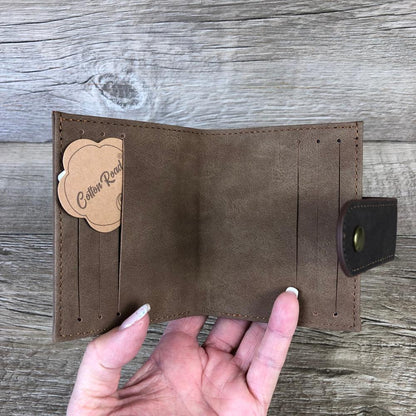 BROWN PU Leather Cotton Road Card Holder