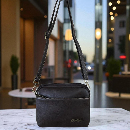 BROWN PU Leather Cotton Road Mini Sling Bag