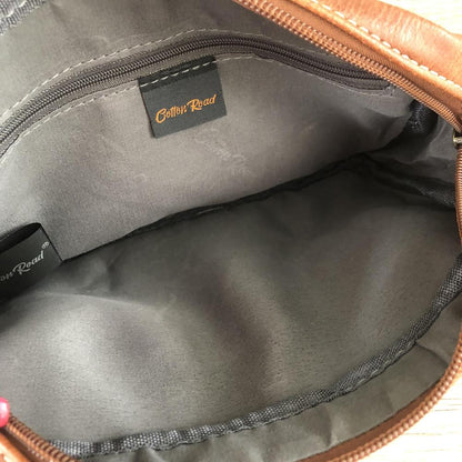 BROWN PU Leather Cotton Road Sling Bag