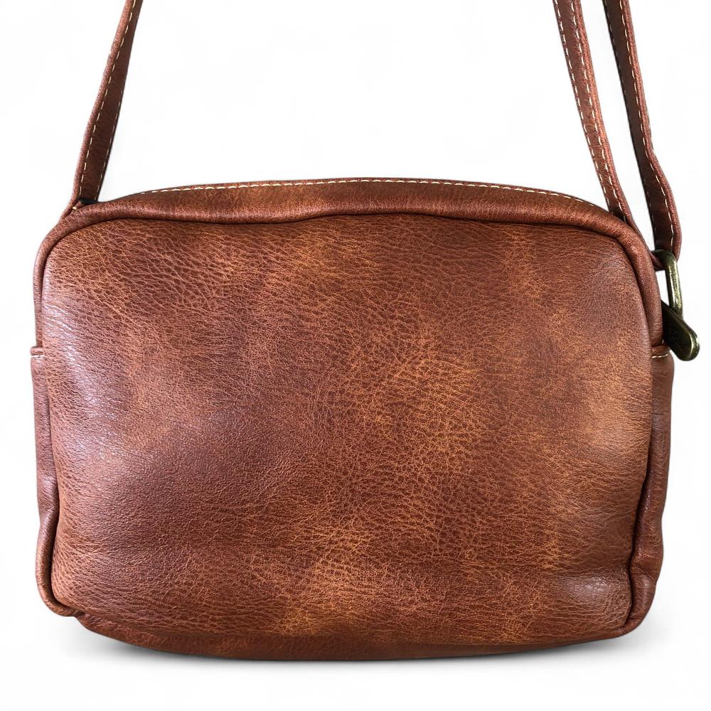 BROWN PU Leather Cotton Road Sling Bag