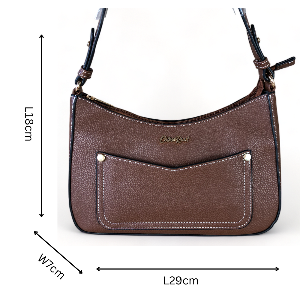 BROWN PU Leather Cotton Road Sling Bag WITH detachable MONEY BAG