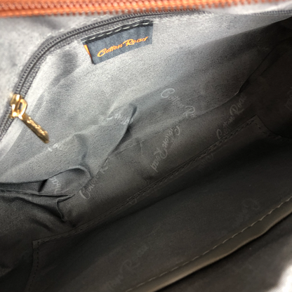 BROWN PU Leather Cotton Road Sling Bag WITH detachable MONEY BAG