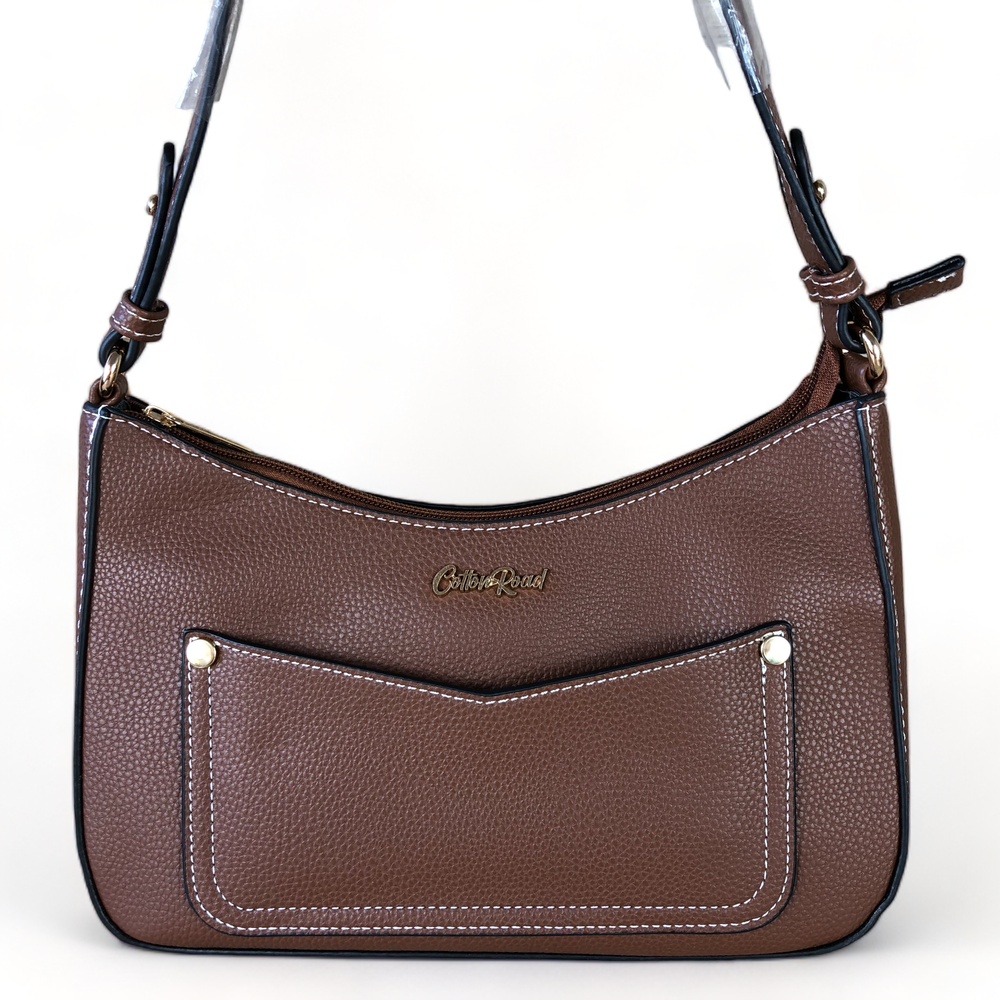 BROWN PU Leather Cotton Road Sling Bag WITH detachable MONEY BAG