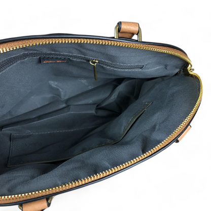 CAMEL Cotton Road PU Leather Handbag with EMBOSSED Panel