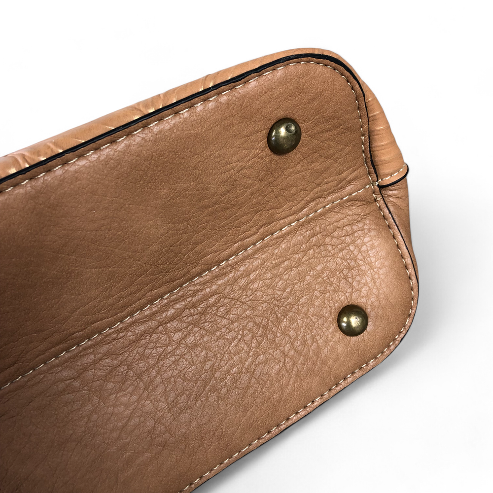 CAMEL Cotton Road PU Leather Handbag with EMBOSSED Panel