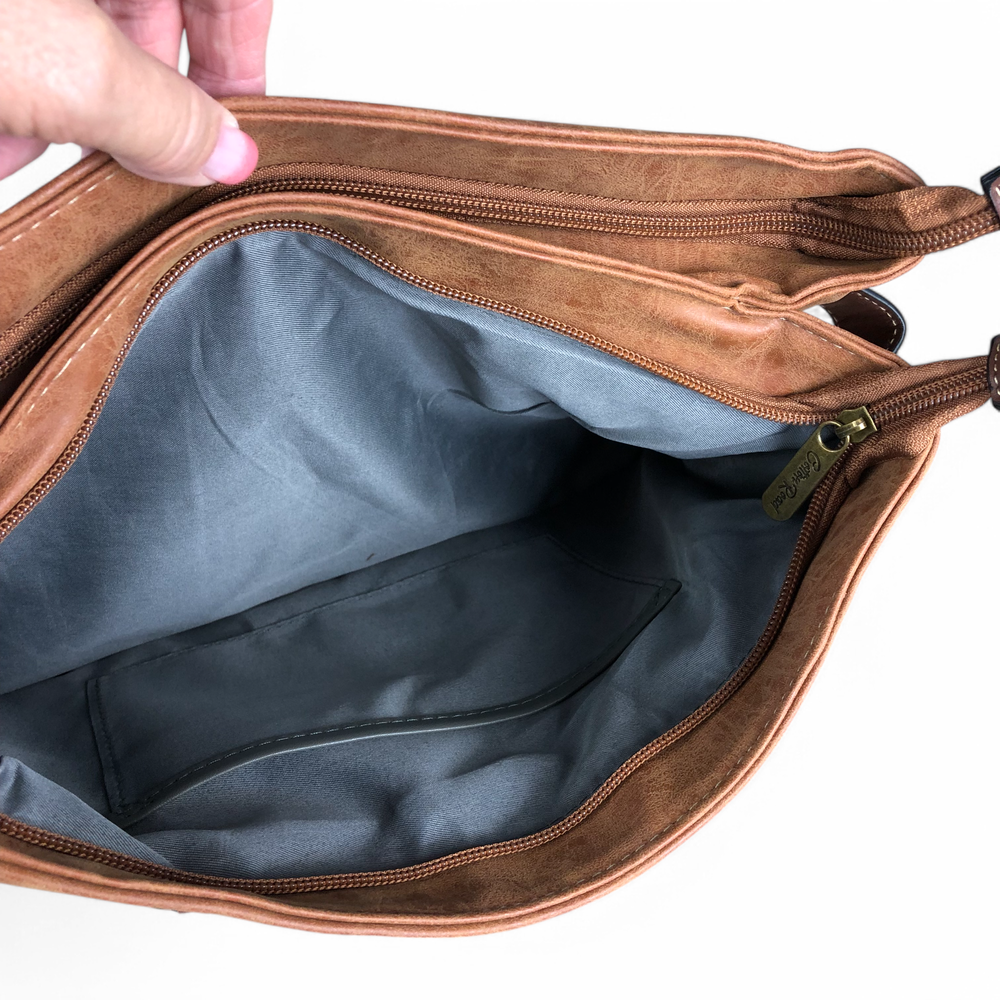 CAMEL Cotton Road PU Leather Handbag with TRIM