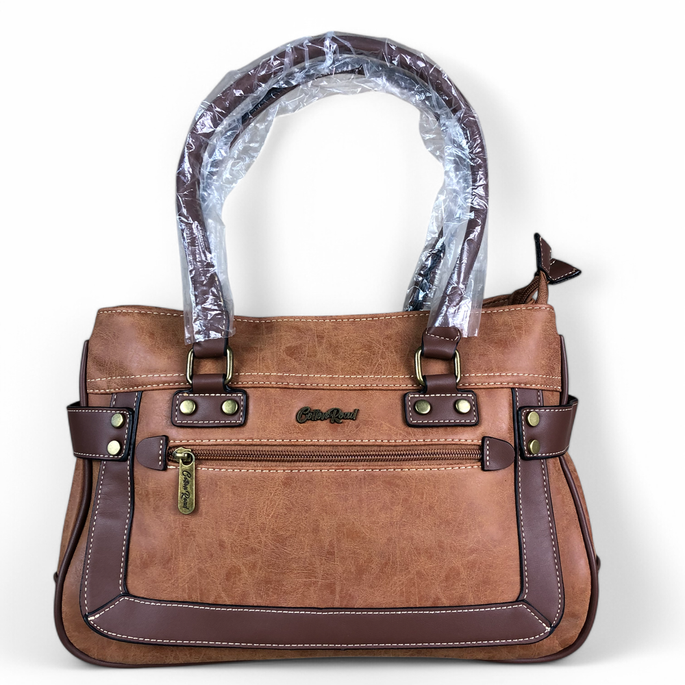 CAMEL Cotton Road PU Leather Handbag with TRIM
