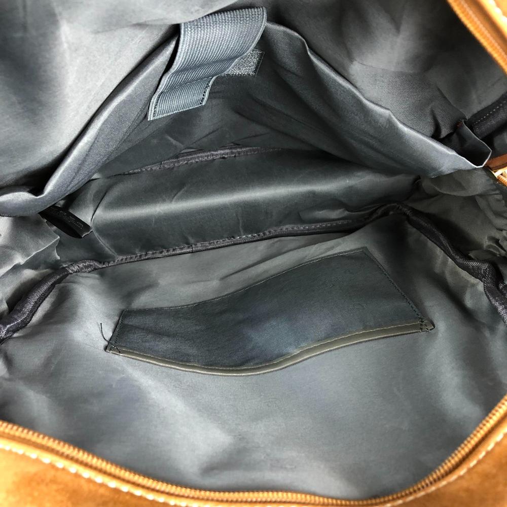 CAMEL PU Leather Cotton Road Backpack