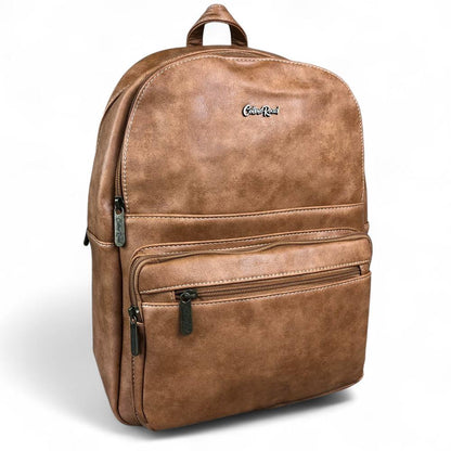 CAMEL PU Leather Cotton Road Backpack