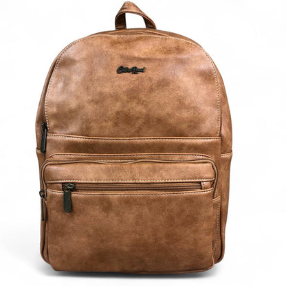 CAMEL PU Leather Cotton Road Backpack