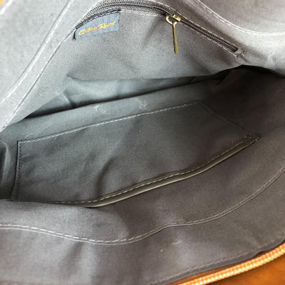 CAMEL PU Leather Cotton Road Handbag with STUDDS