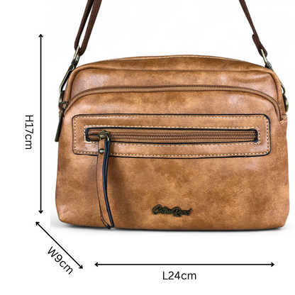 CAMEL PU Leather Cotton Road Sling Bag