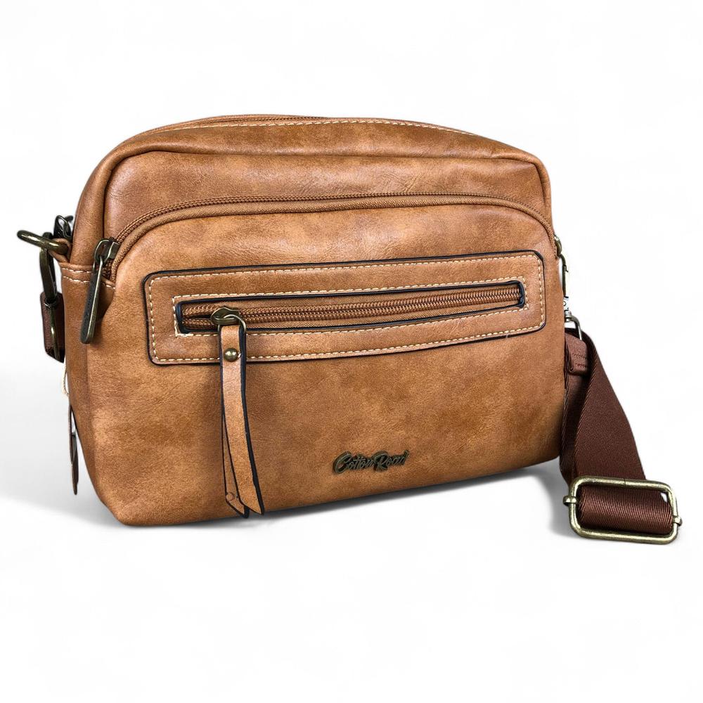 CAMEL PU Leather Cotton Road Sling Bag