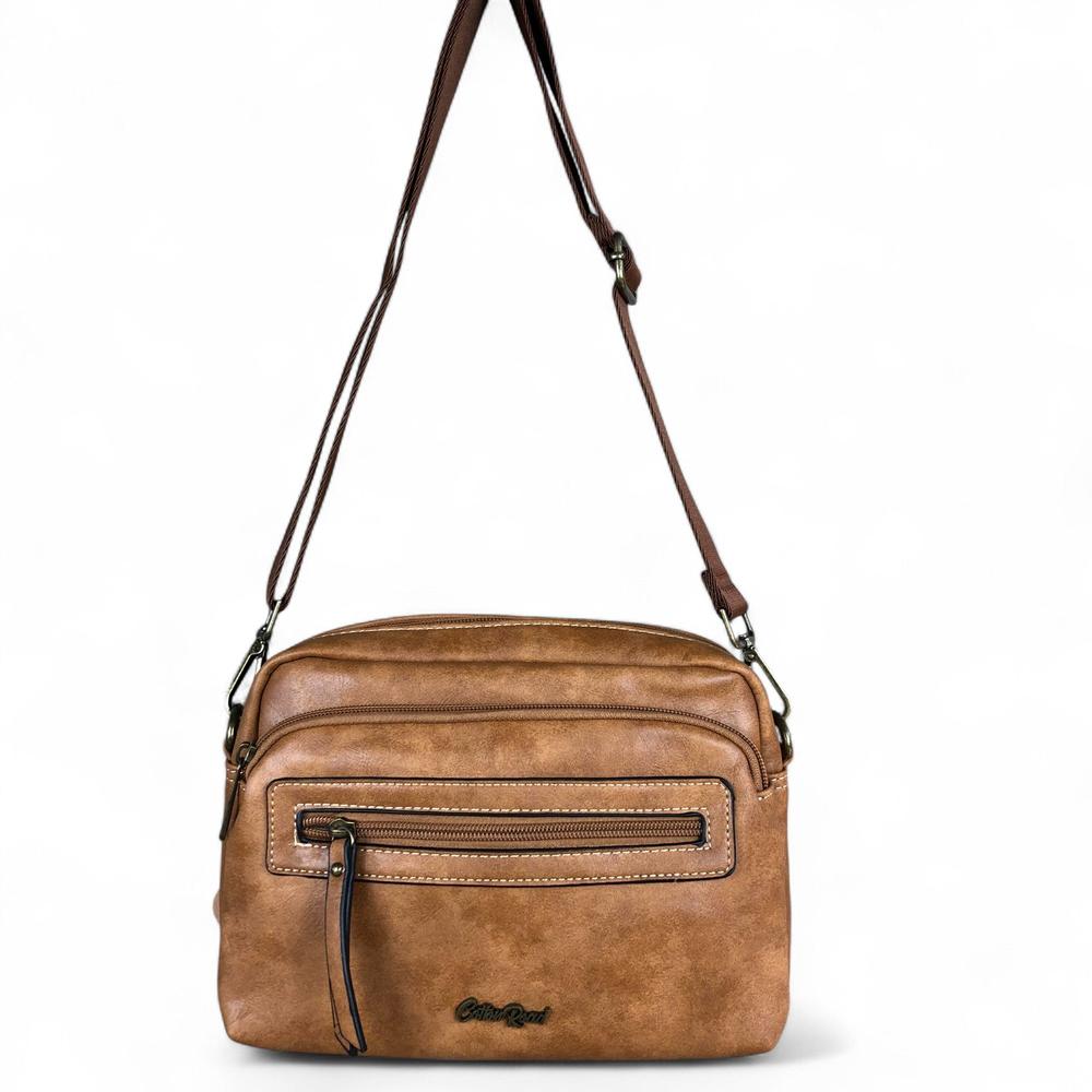 CAMEL PU Leather Cotton Road Sling Bag