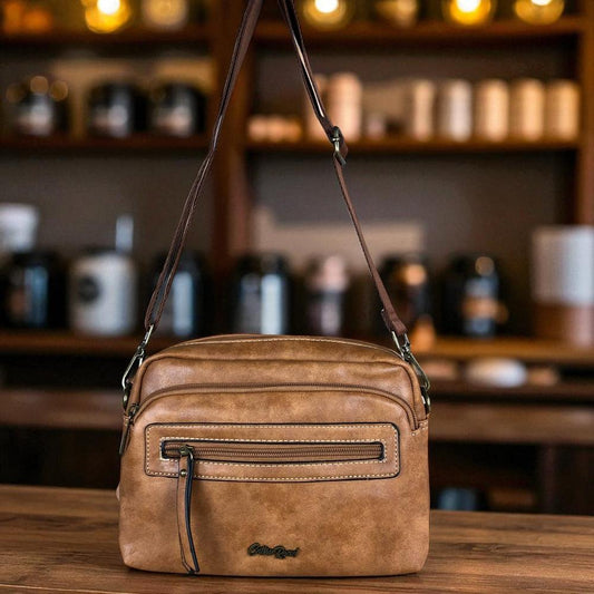 CAMEL PU Leather Cotton Road Sling Bag