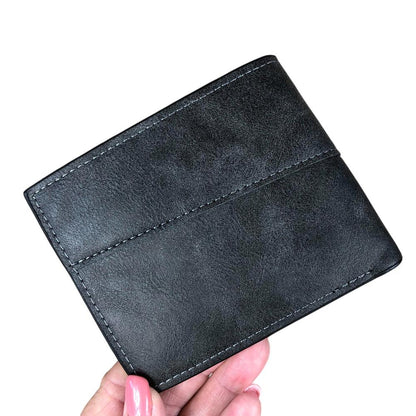 CHARCOAL BLACK MENS Cotton Road PU Leather Wallet