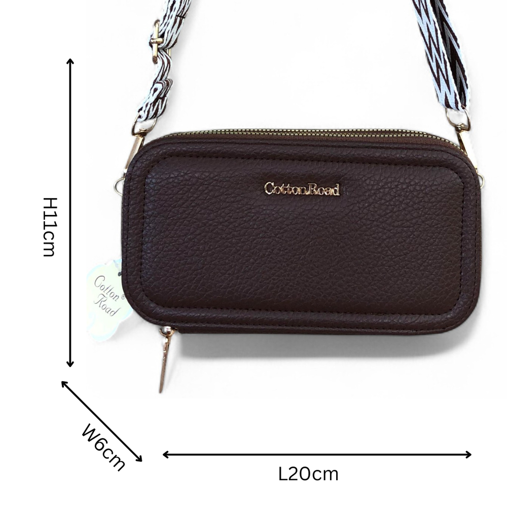 COFFEE BROWN Cotton Road PU Leather Cellphone Sling Wallet