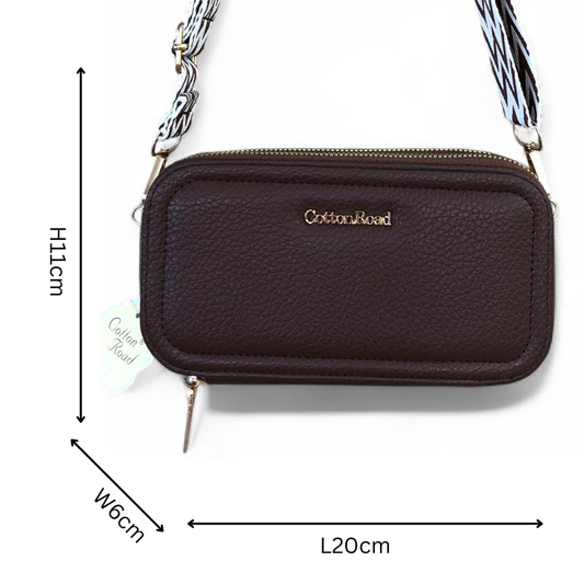 COFFEE BROWN Cotton Road PU Leather Cellphone Sling Wallet