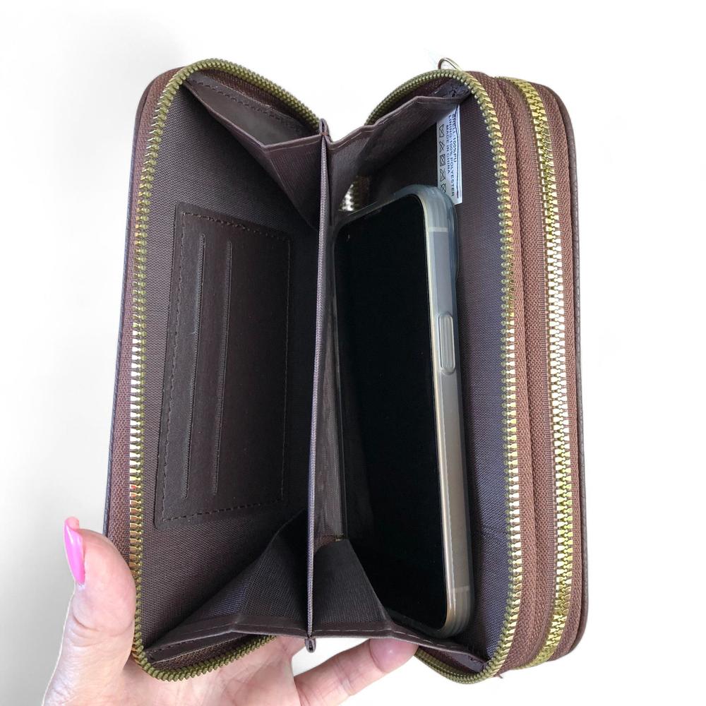 COFFEE BROWN Cotton Road PU Leather Cellphone Sling Wallet