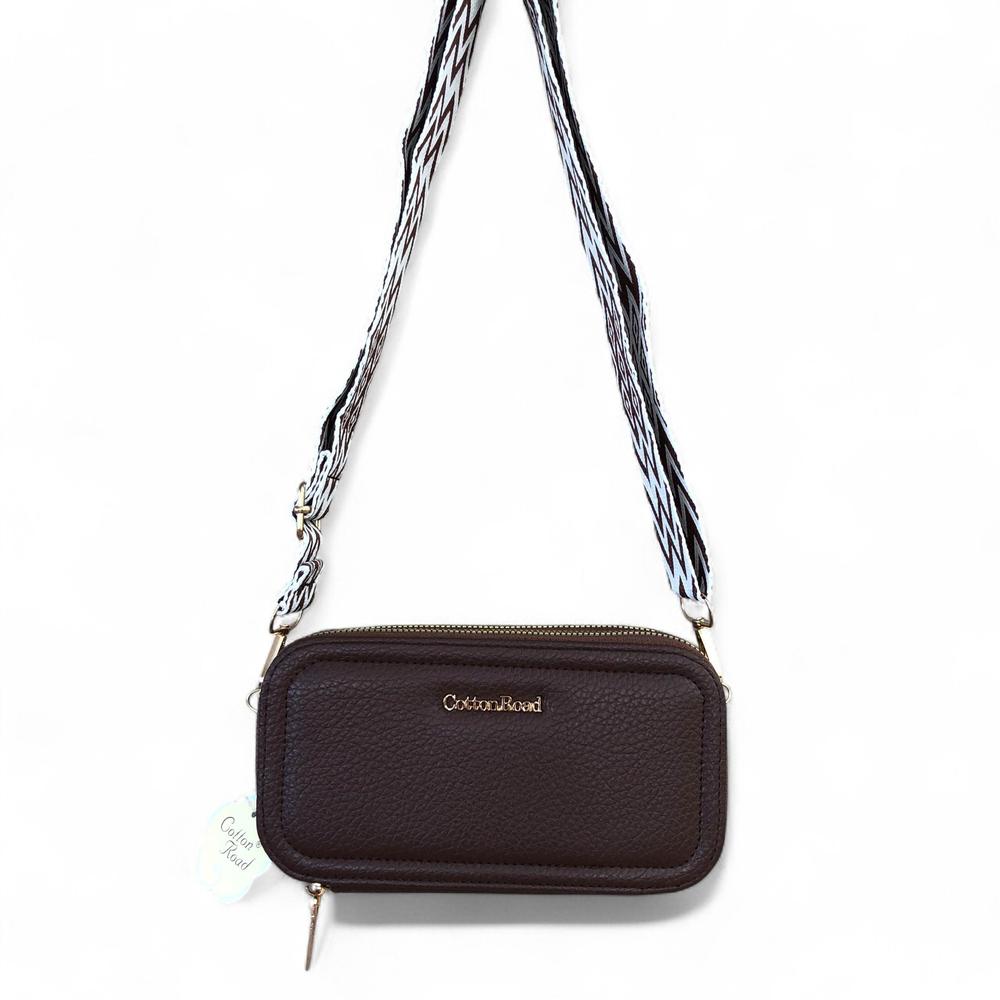 COFFEE BROWN Cotton Road PU Leather Cellphone Sling Wallet
