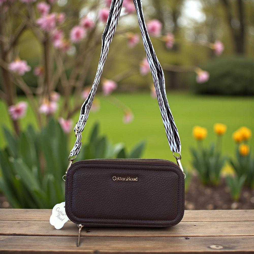 COFFEE BROWN Cotton Road PU Leather Cellphone Sling Wallet