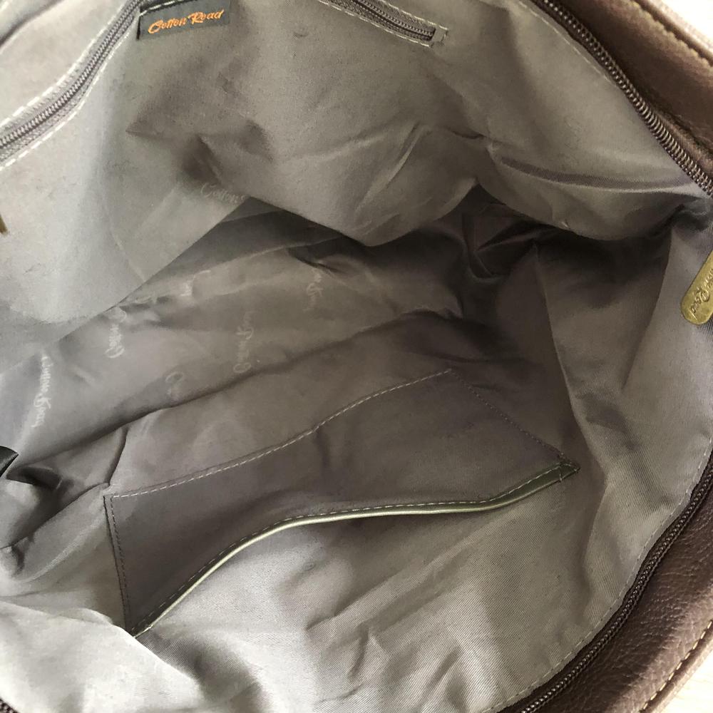 COFFEE BROWN PU Leather Cotton Road Handbag