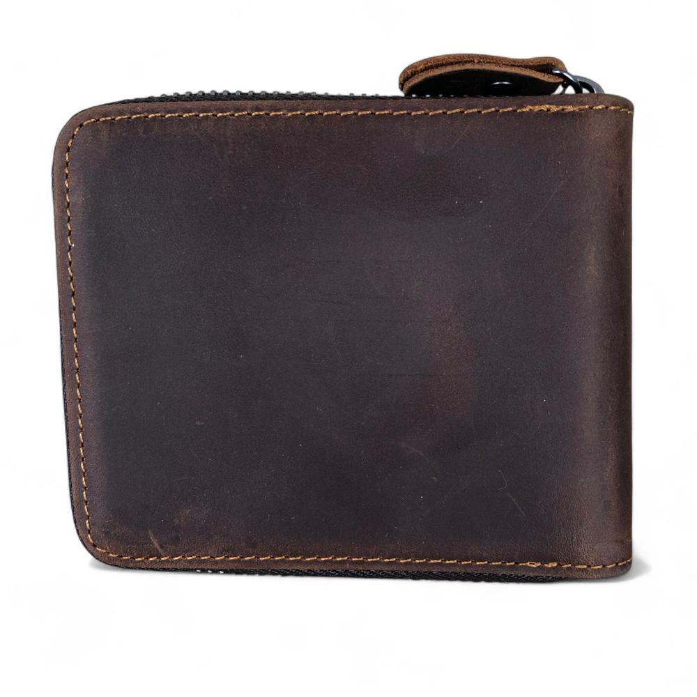 COFFEE BROWN VIVACE MENS Genuine Leather Wallet with ZIP