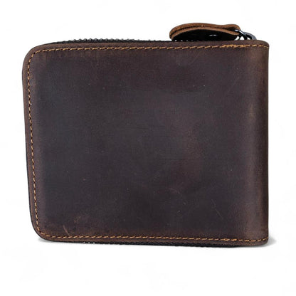 COFFEE BROWN VIVACE MENS Genuine Leather Wallet with ZIP
