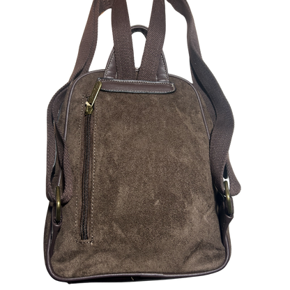 COTTON ROAD BACPACK: LIGHT COFFEE & PU LEATHER SUEDE MATTE MINI BACKPACK BACK
