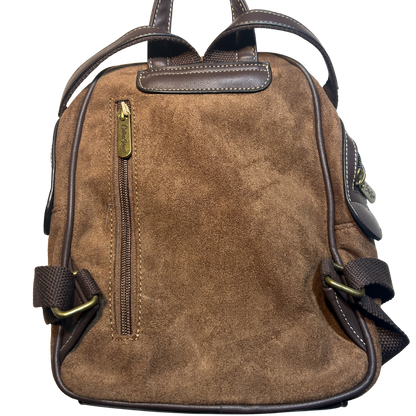 COTTON ROAD BACPACK: LIGHT COFFEE & PU LEATHER SUEDE MATTE MINI BACKPACK BACK