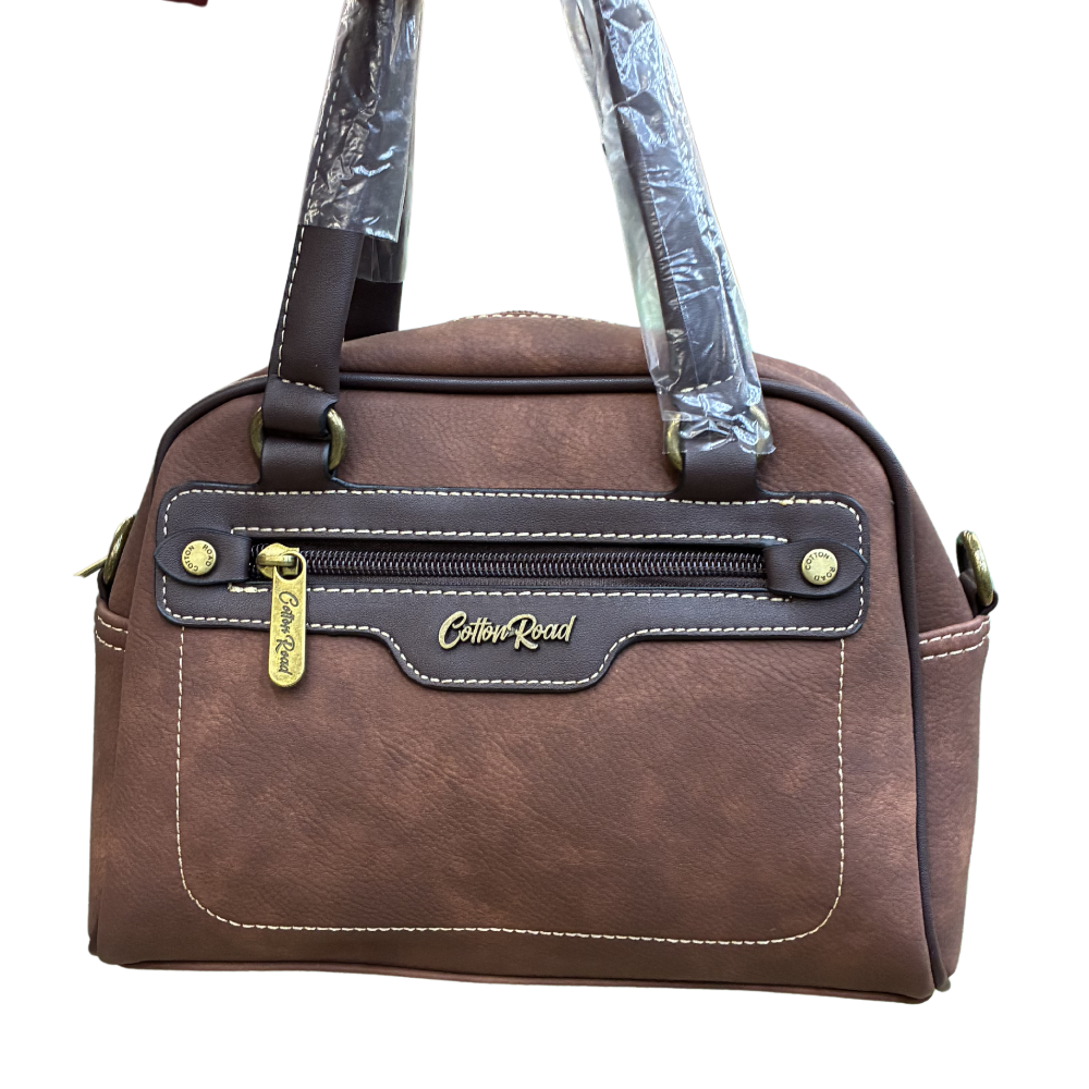 COTTON ROAD HANDBAG: BROWN Cotton Road Vintage Two-Tone Bag for Women FRONT