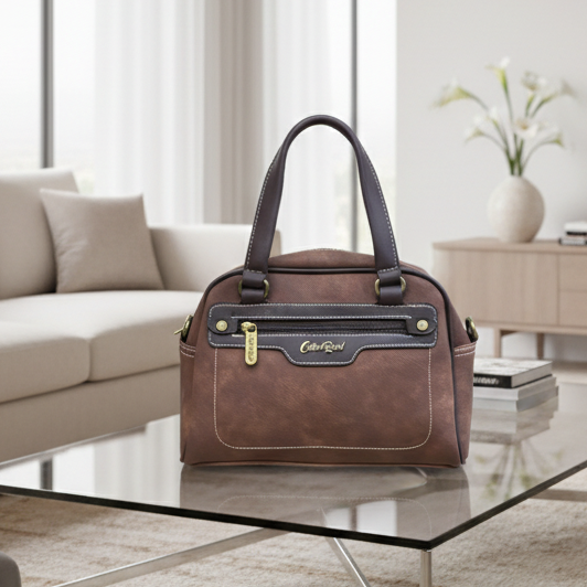 COTTON ROAD HANDBAG: BROWN Cotton Road Vintage Two-Tone Bag for Women LIFESTYLE