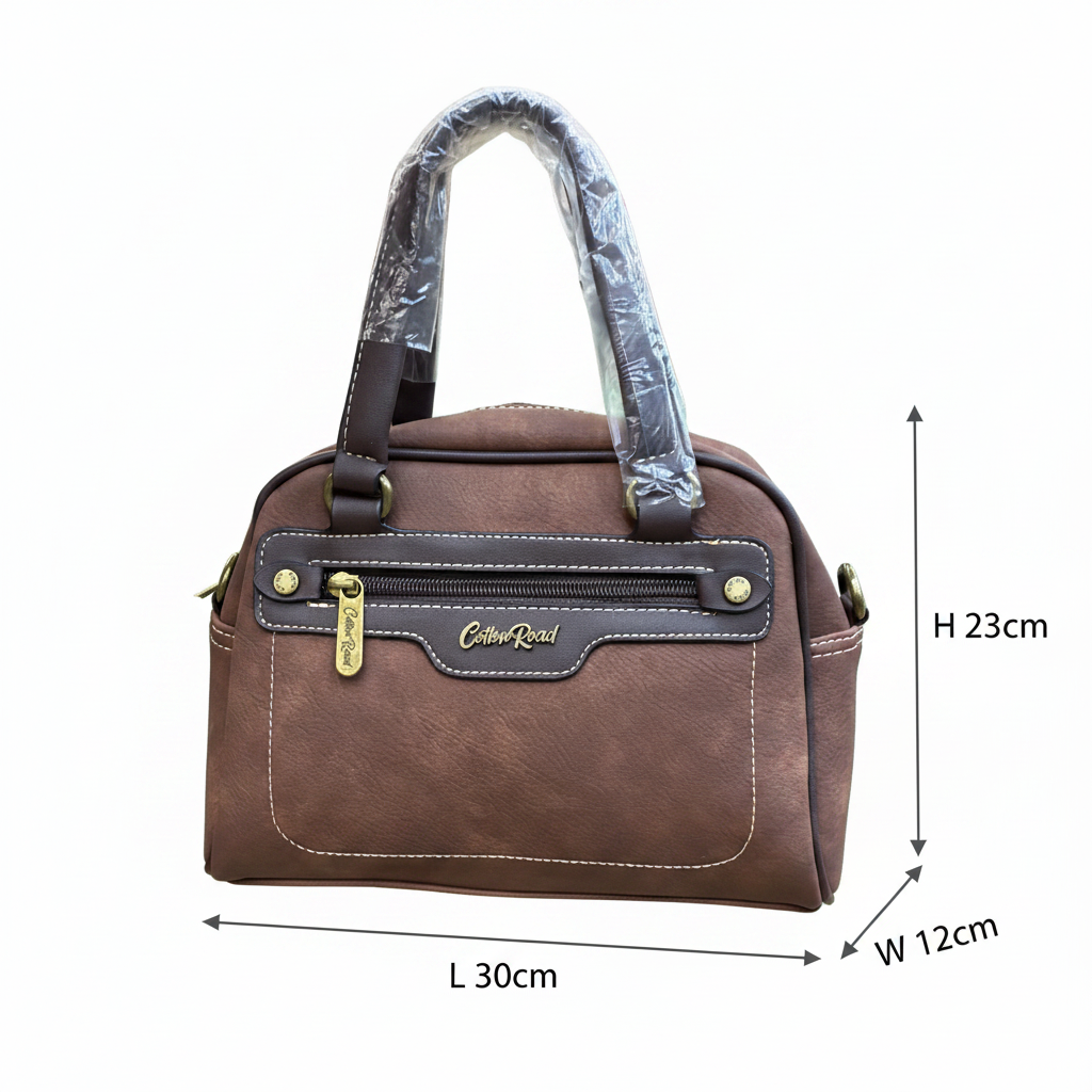 COTTON ROAD HANDBAG: BROWN Cotton Road Vintage Two-Tone Bag for Women SIZE