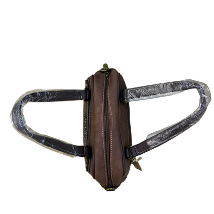 COTTON ROAD HANDBAG: BROWN Cotton Road Vintage Two-Tone Bag for Women TOP VIEW