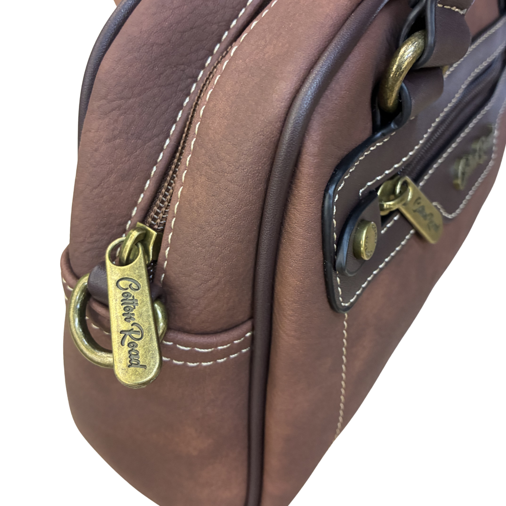 COTTON ROAD HANDBAG: BROWN Cotton Road Vintage Two-Tone Bag for Women ZOOM