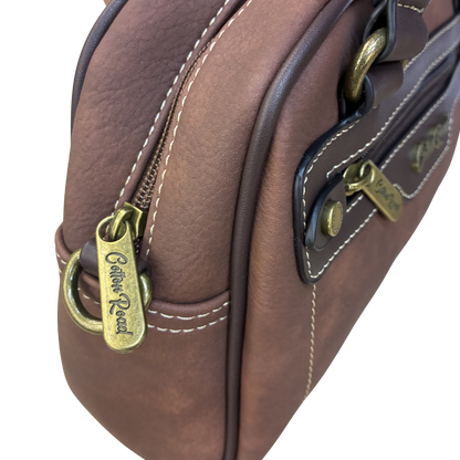 COTTON ROAD HANDBAG: BROWN Cotton Road Vintage Two-Tone Bag for Women ZOOM