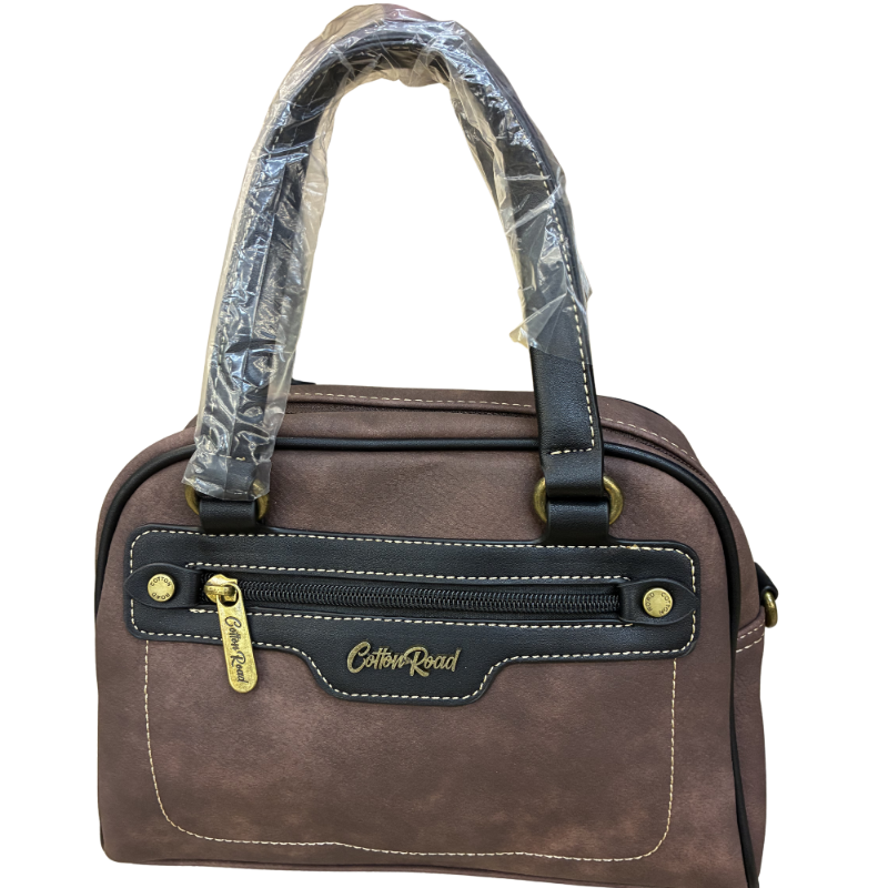 COTTON ROAD HANDBAG: COFFEE BROWN Cotton Road Vintage Two-Tone Bag for Women