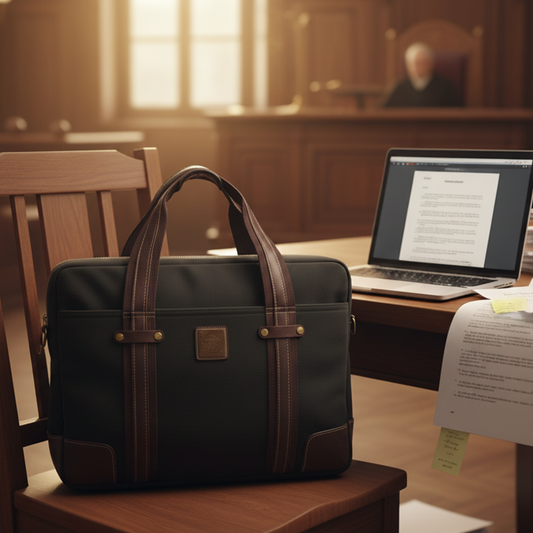 COTTON ROAD LAPTOP BAG: BLACK CANVAS MESSENGER BAG with PU Leather DETAIL LIFESTYLE