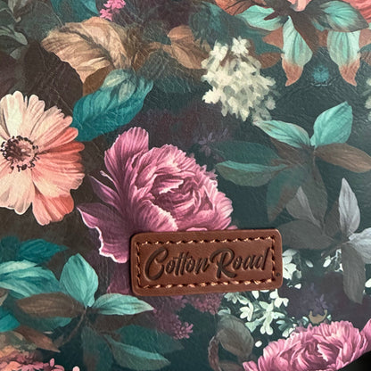 COTTON ROAD LAPTOP BAG: BLACK Floral PVC Carry Sleeve with Padded Inner ZOOM