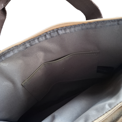 COTTON ROAD LAPTOP BAG: KHAKI CANVAS MESSENGER BAG with PU Leather INSIDE