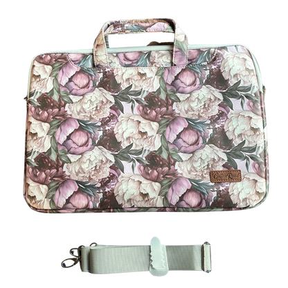 COTTON ROAD LAPTOP BAG: LIGHT PINK Floral PVC Carry Sleeve with Padded Inner side set