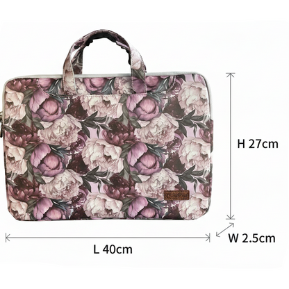 COTTON ROAD LAPTOP BAG: LIGHT PINK Floral PVC Carry Sleeve with Padded Inner size