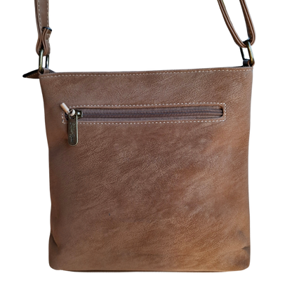 COTTON ROAD SLING BAG: KHAKI Multi POCKET Crossbody with Adjustable Strap BACK