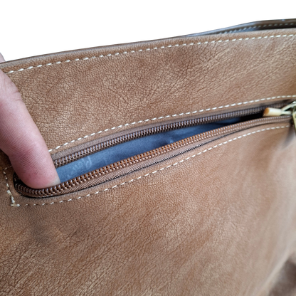 COTTON ROAD SLING BAG: KHAKI Multi POCKET Crossbody with Adjustable Strap BACK ZIP
