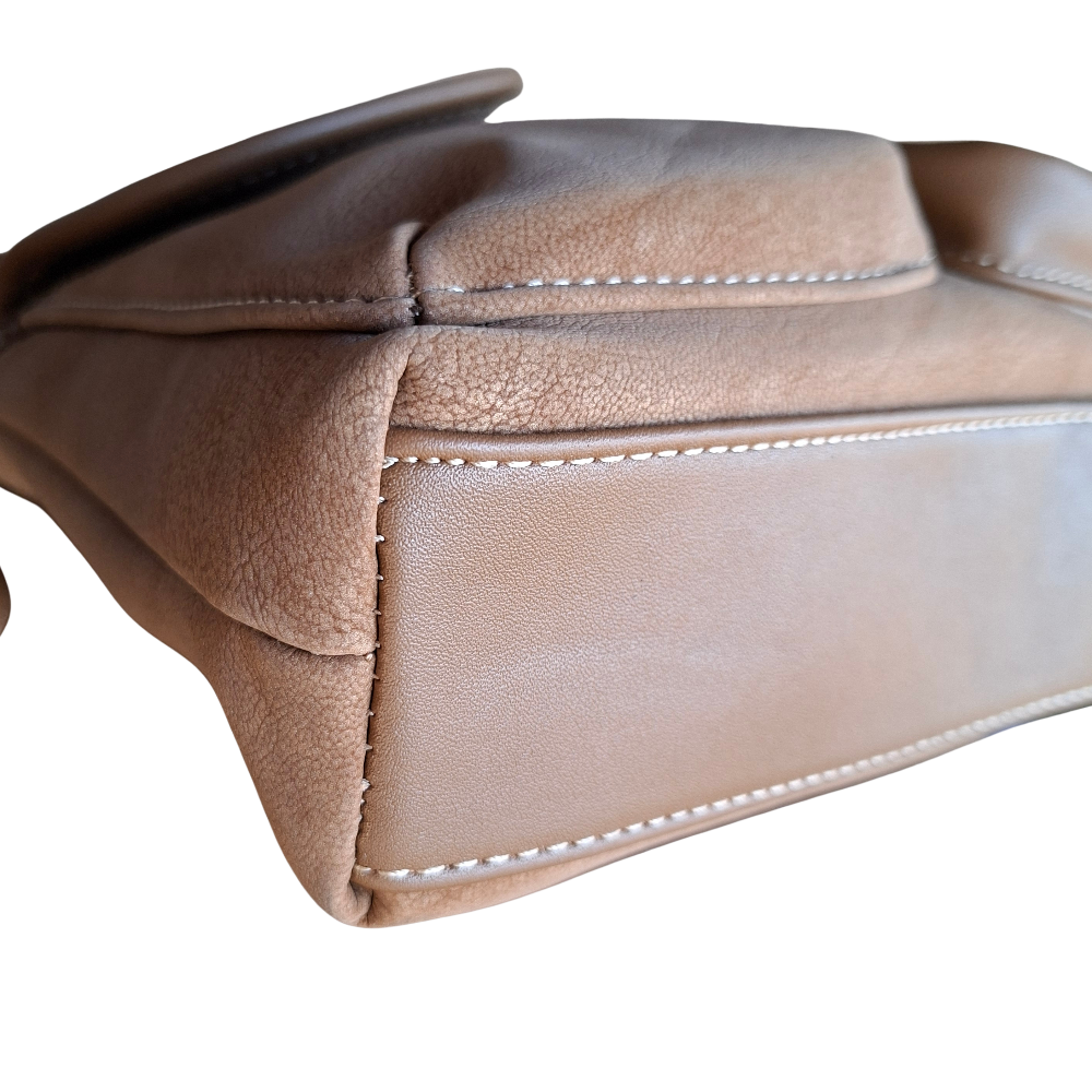 COTTON ROAD SLING BAG: KHAKI Multi POCKET Crossbody with Adjustable Strap BOTTOM