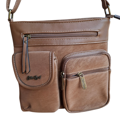 COTTON ROAD SLING BAG: KHAKI Multi POCKET Crossbody with Adjustable Strap FRONT POCKETS