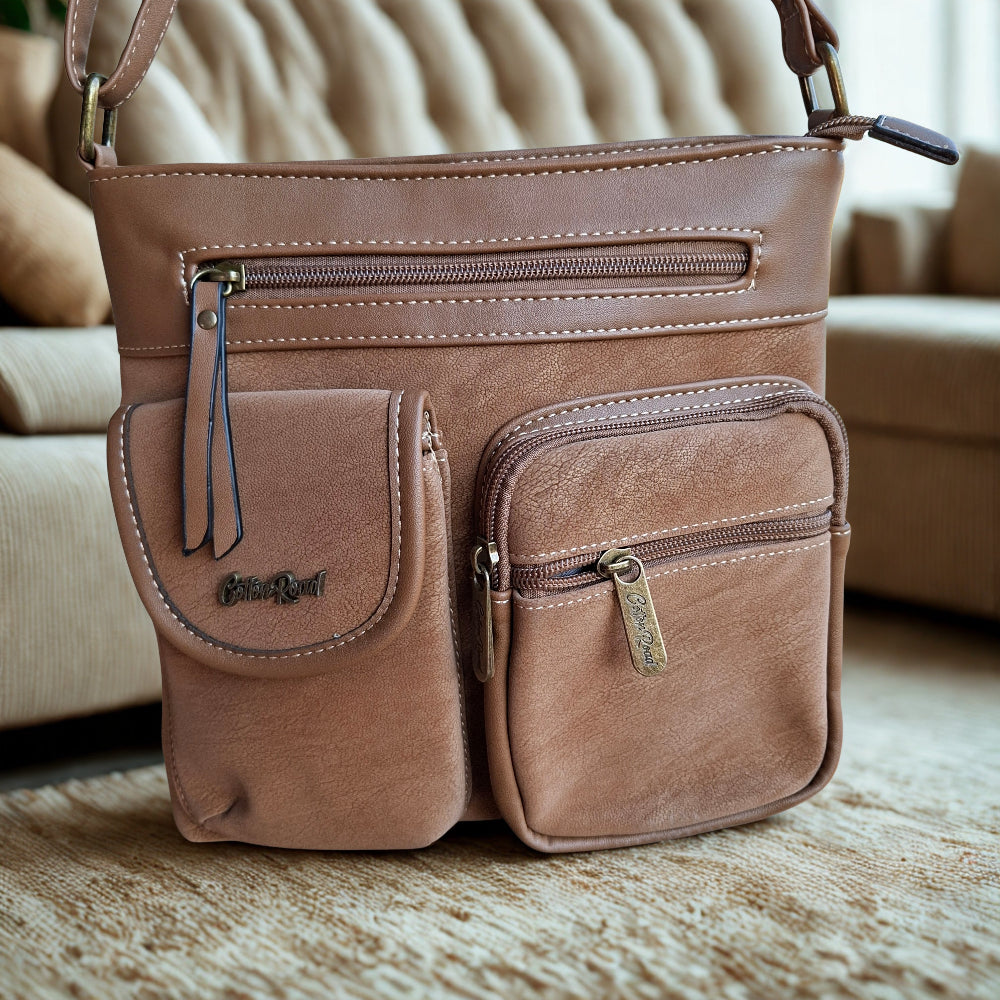 COTTON ROAD SLING BAG: KHAKI Multi POCKET Crossbody with Adjustable Strap LIFESTYE